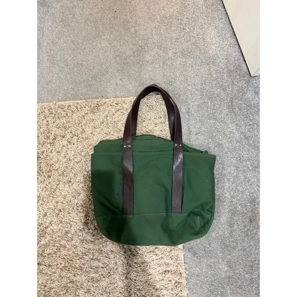 Hearth & Hand Magnolia Olive Green Canvas Tote Bag Striped Cottagecore Boho